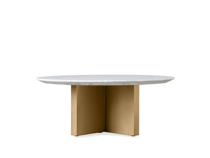 Saint Germain Round Stone Coffee Table with Clement Base