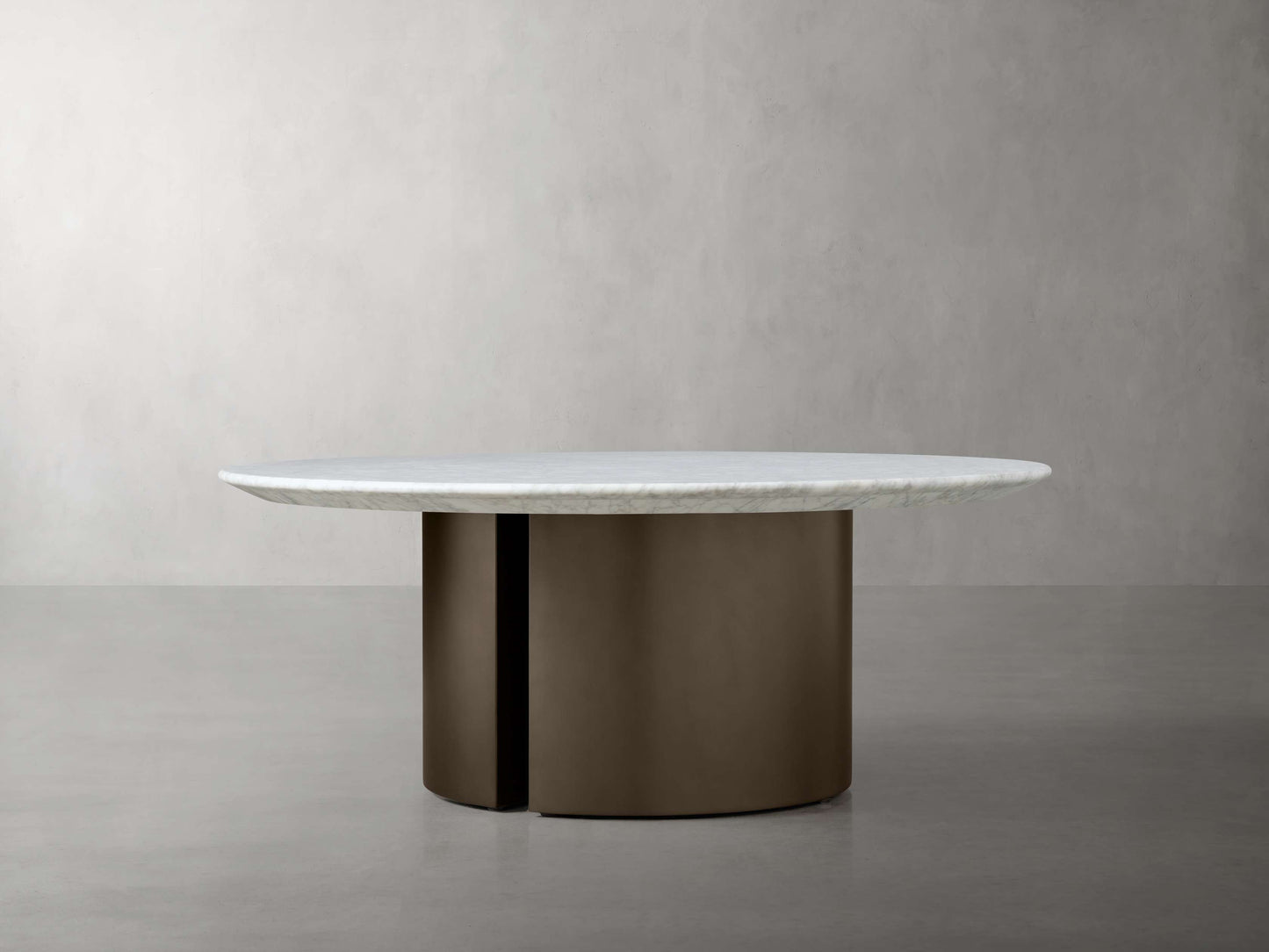 Saint Germain Round Coffee Table with Metal Dauphine Base