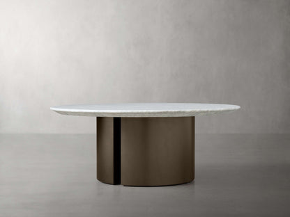 Saint Germain Round Coffee Table with Metal Dauphine Base