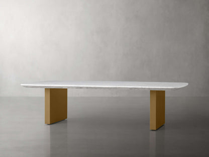 Saint Germain Stone Top Coffee Table with Brass Clement Base