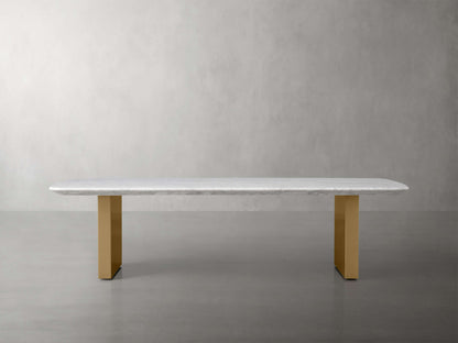 Saint Germain Stone Top Coffee Table with Brass Clement Base