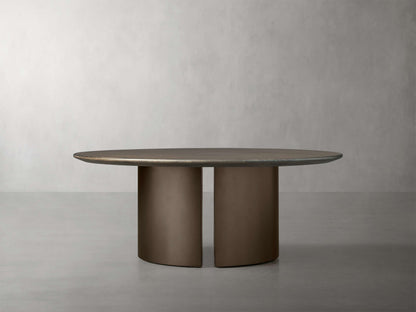 Saint Germain Round Wood Coffee Table with Dauphine Base