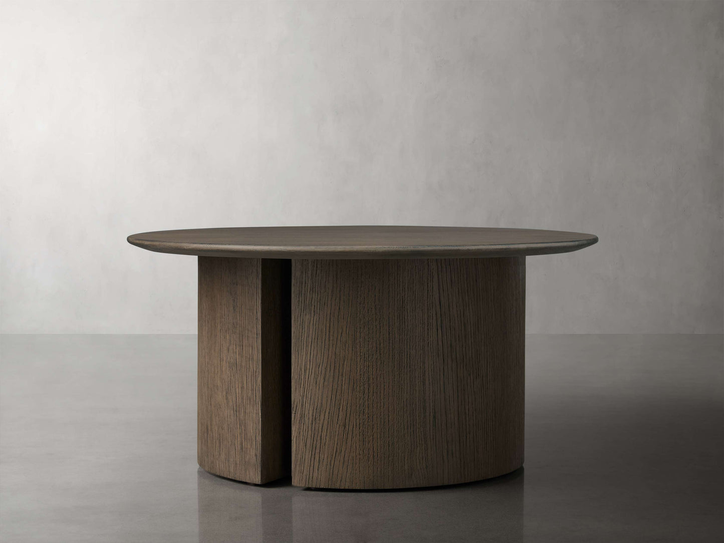 Saint Germain Round Wood Coffee Table with Dauphine Base