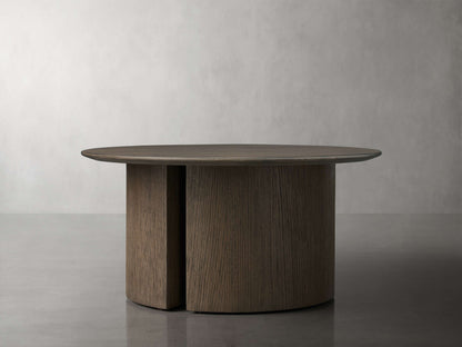 Saint Germain Round Wood Coffee Table with Dauphine Base