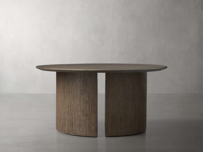Saint Germain Round Wood Coffee Table with Dauphine Base