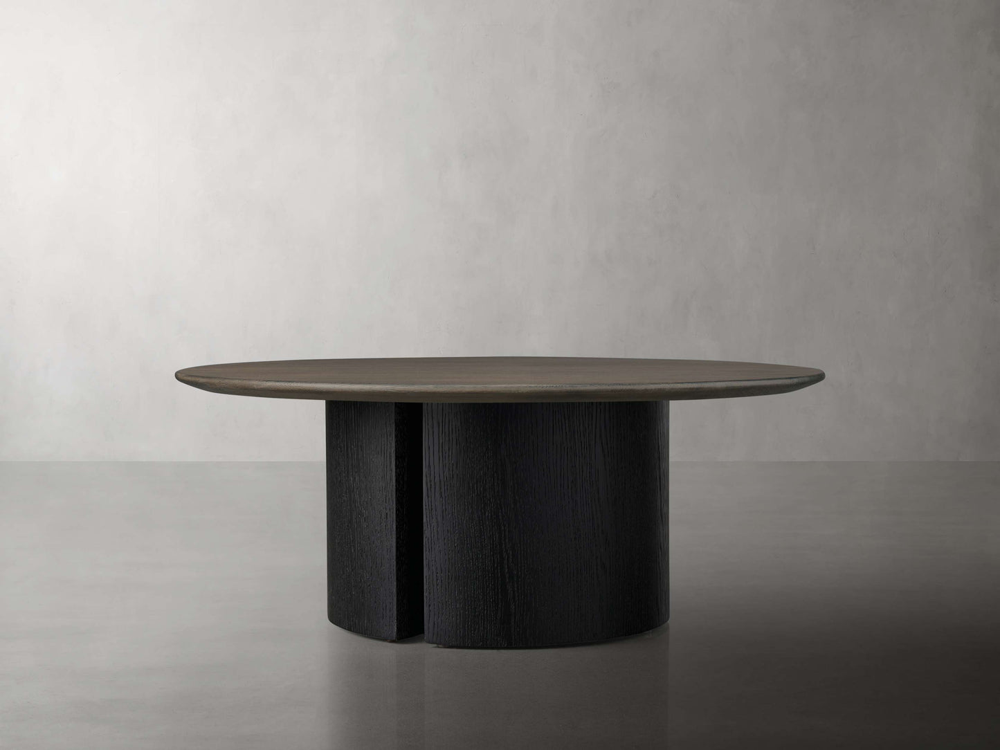 Saint Germain Round Wood Coffee Table with Dauphine Base