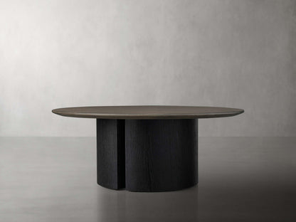 Saint Germain Round Wood Coffee Table with Dauphine Base