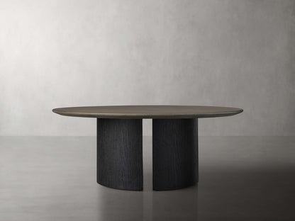 Saint Germain Round Wood Coffee Table with Dauphine Base