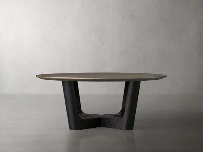 Saint Germain Round Wood Coffee Table with Rennes Base