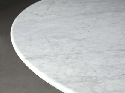 Saint Germain Round Stone Top Coffee Table with Wood Clement Base