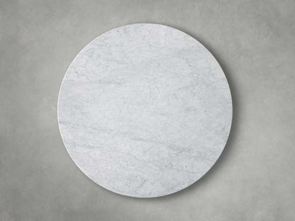 Saint Germain Round Stone Top Coffee Table with Wood Clement Base