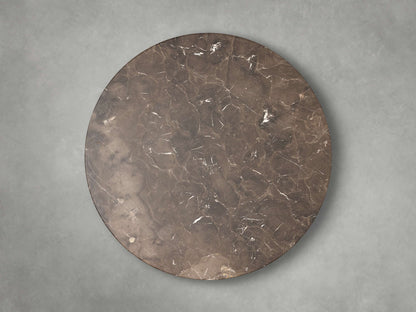 Saint Germain Round Stone Top Coffee Table with Wood Clement Base