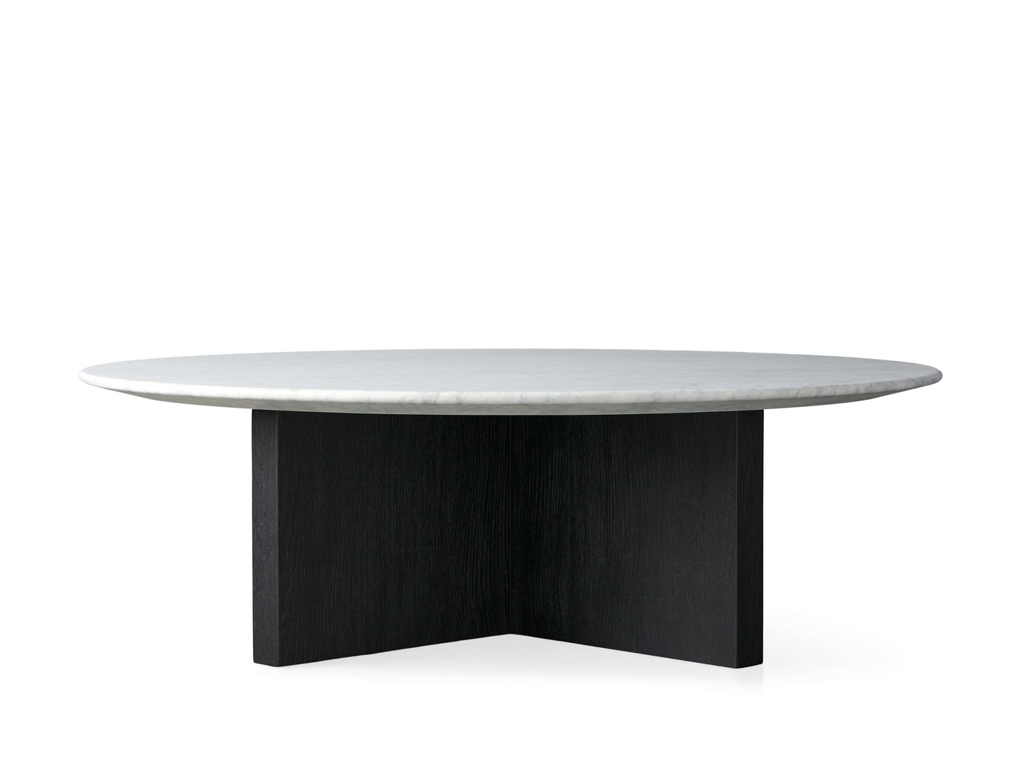 Saint Germain Round Stone Top Coffee Table with Wood Clement Base