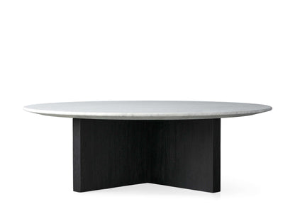 Saint Germain Round Stone Top Coffee Table with Wood Clement Base