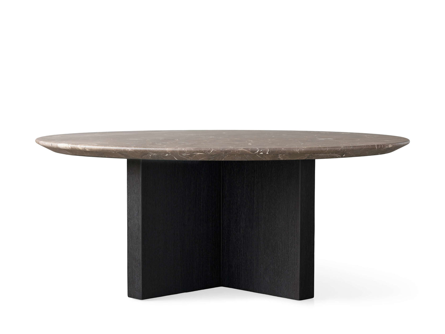 Saint Germain Round Stone Top Coffee Table with Wood Clement Base