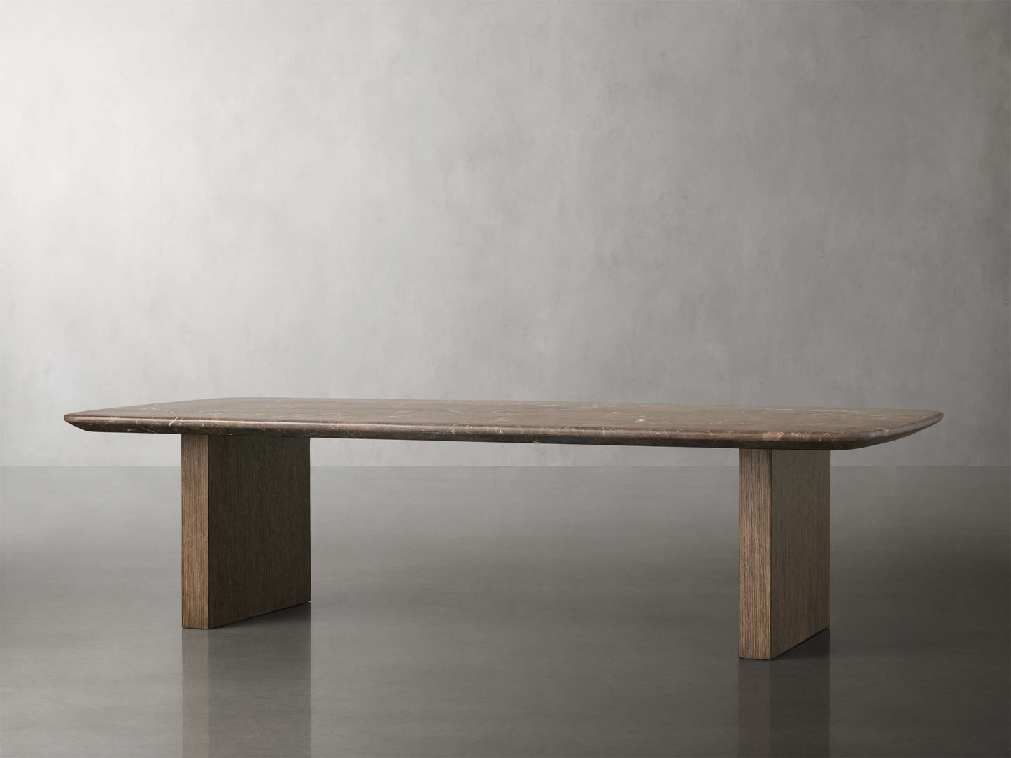 Saint Germain Stone Top Coffee Table with Wood Clement Base