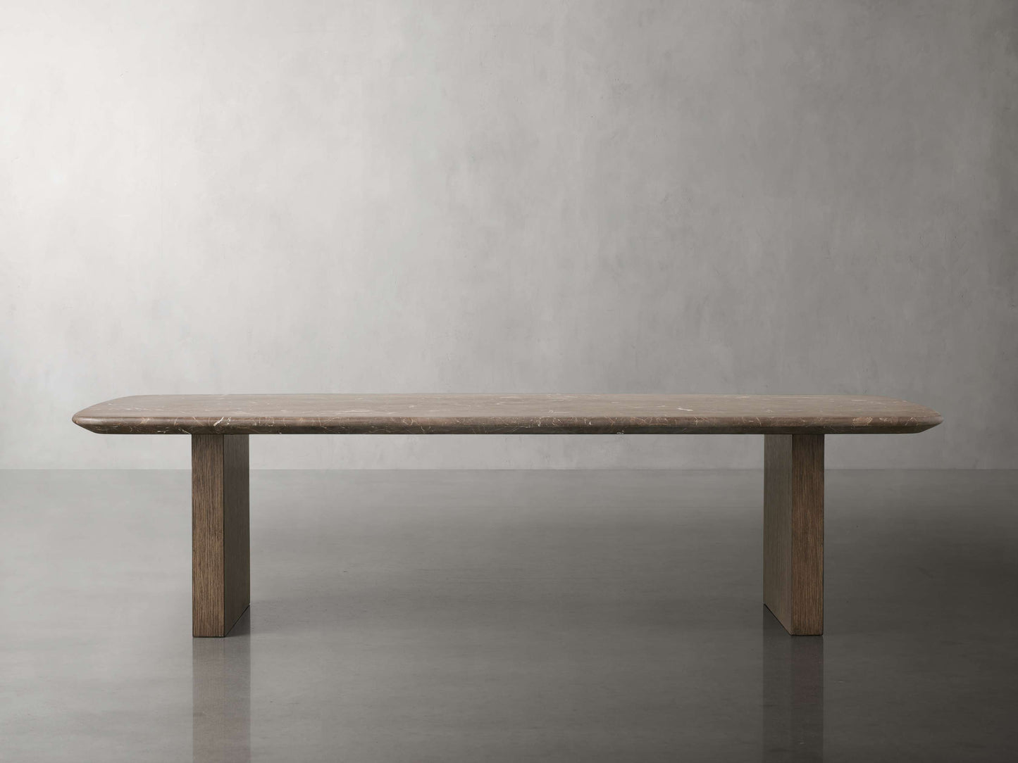 Saint Germain Stone Top Coffee Table with Wood Clement Base