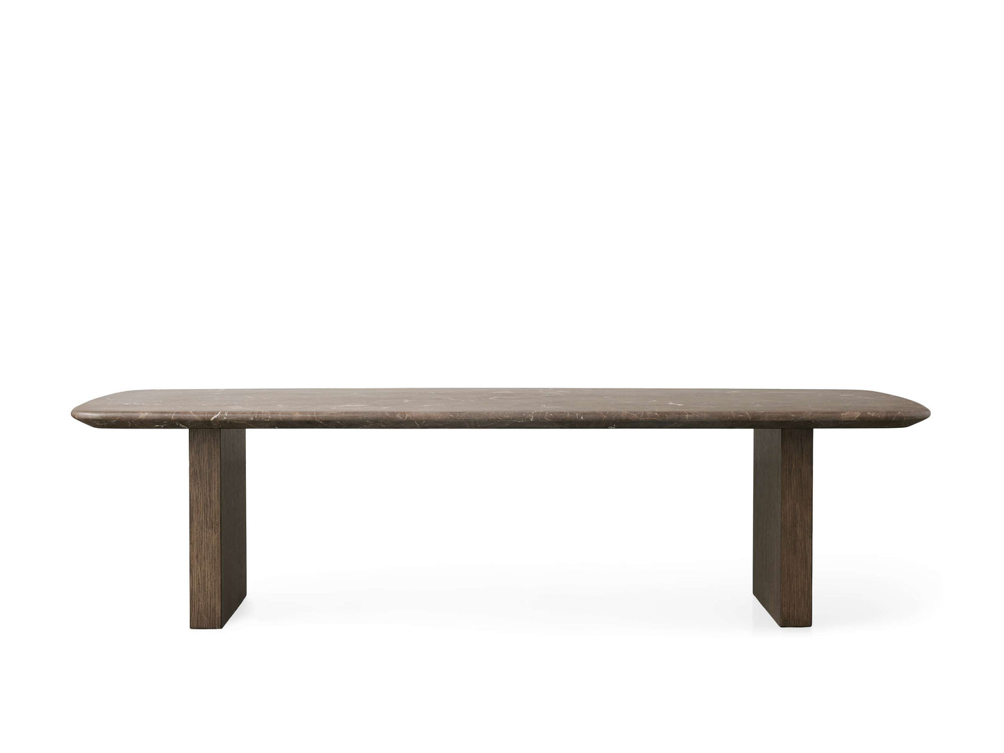Saint Germain Stone Top Coffee Table with Wood Clement Base