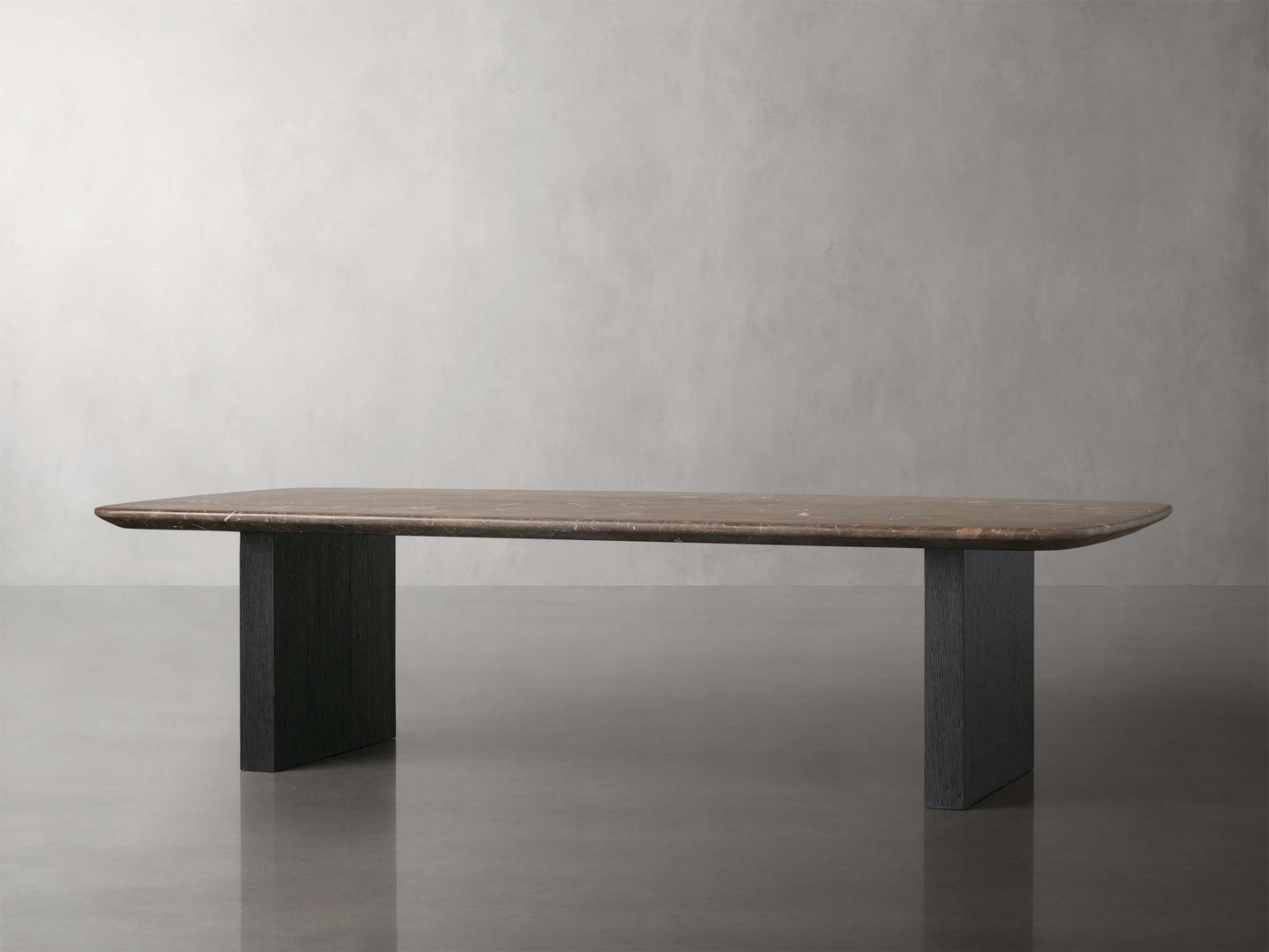 Saint Germain Stone Top Coffee Table with Wood Clement Base