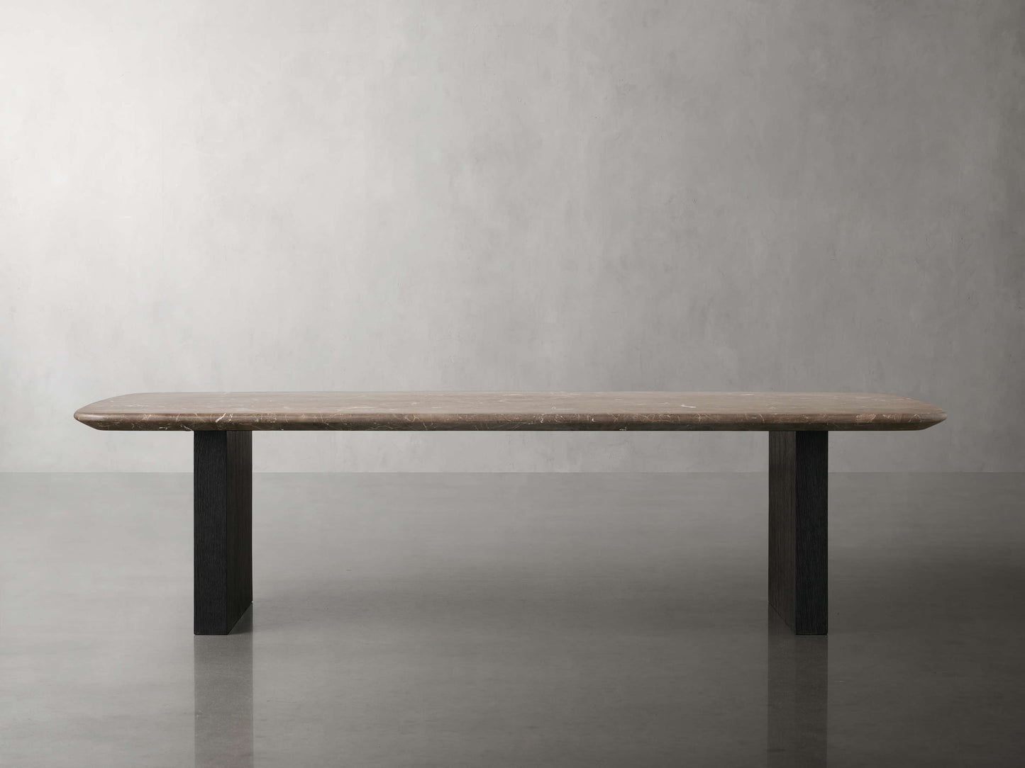 Saint Germain Stone Top Coffee Table with Wood Clement Base