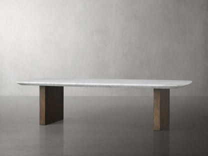 Saint Germain Stone Top Coffee Table with Clement Base