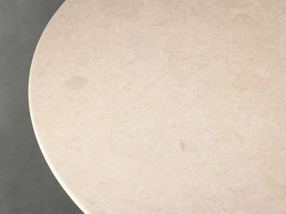 Saint Germain Round Stone Coffee Table with Clement Base