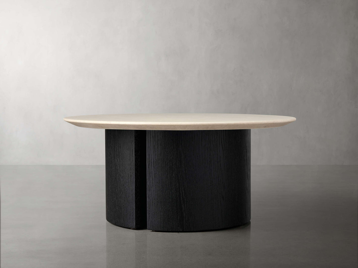 Saint Germain Round Stone Coffee Table with Dauphine Base