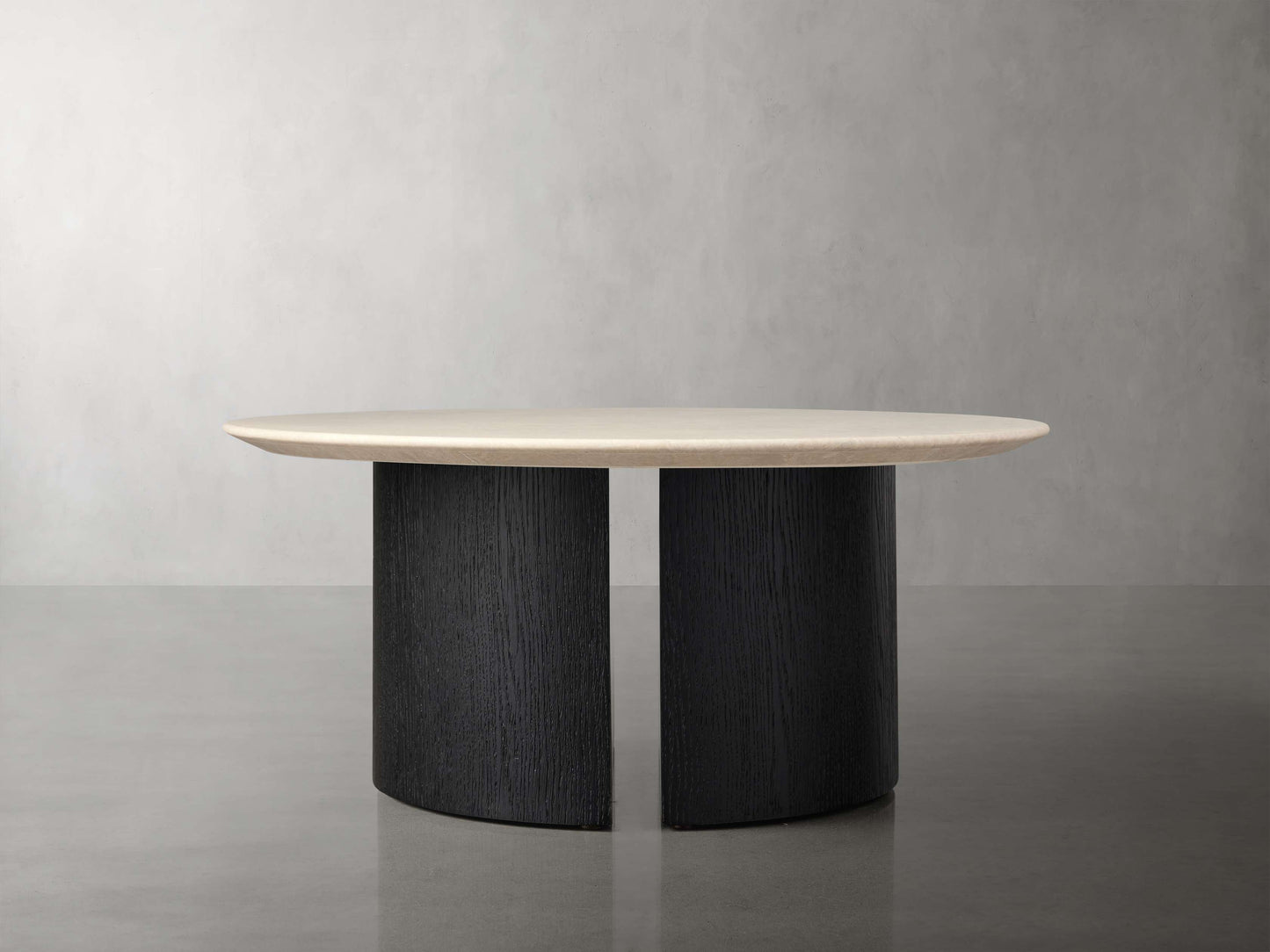 Saint Germain Round Stone Coffee Table with Dauphine Base