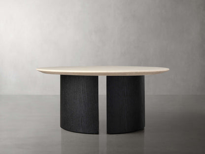 Saint Germain Round Stone Coffee Table with Dauphine Base