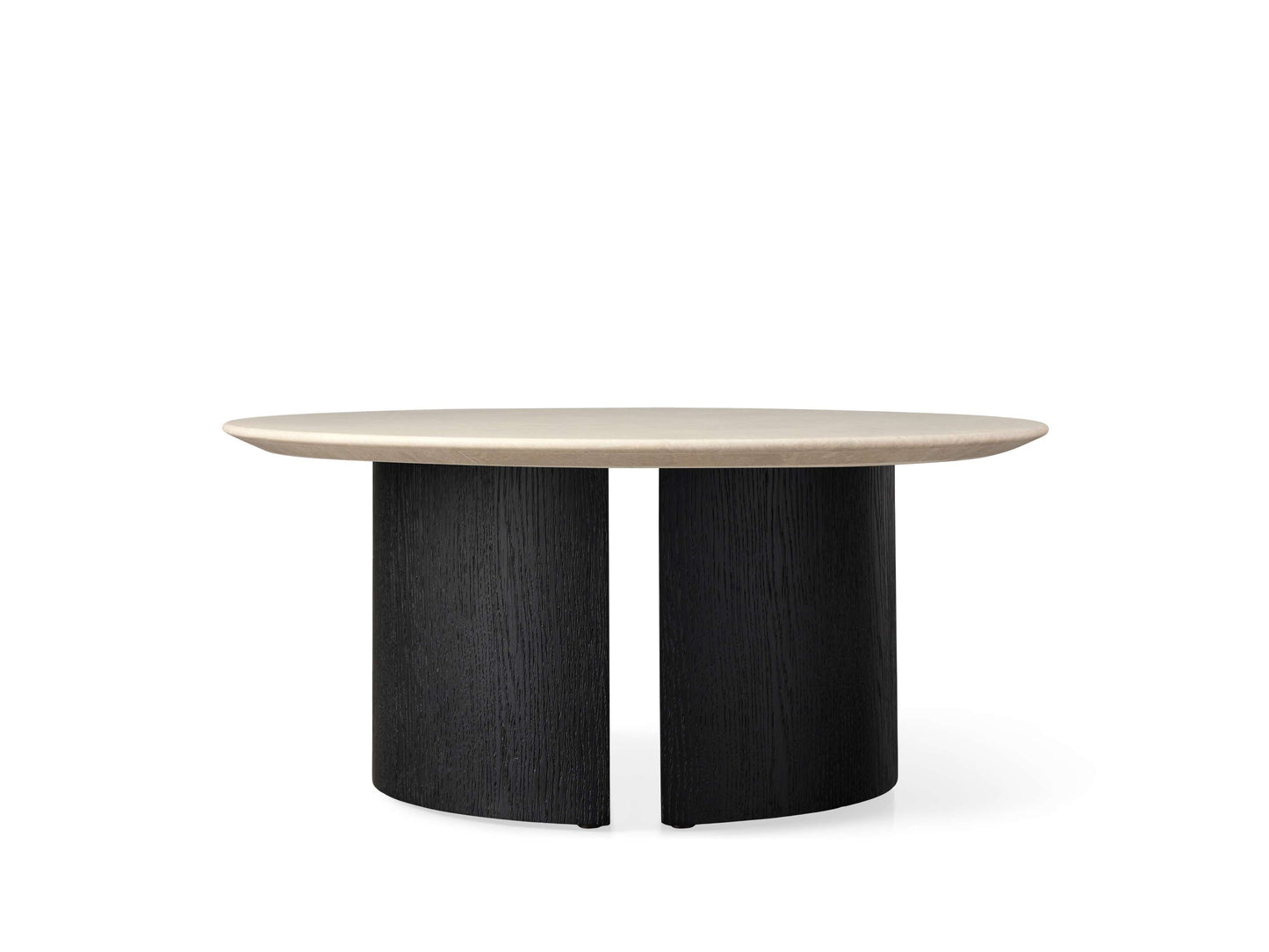 Saint Germain Round Stone Coffee Table with Dauphine Base