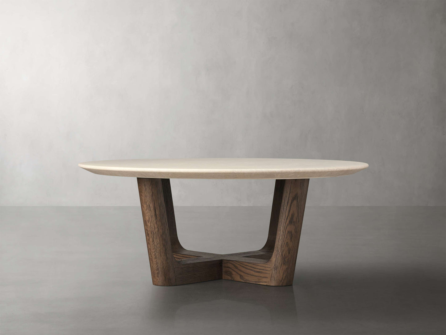 Saint Germain Round Stone Coffee Table with Rennes Base