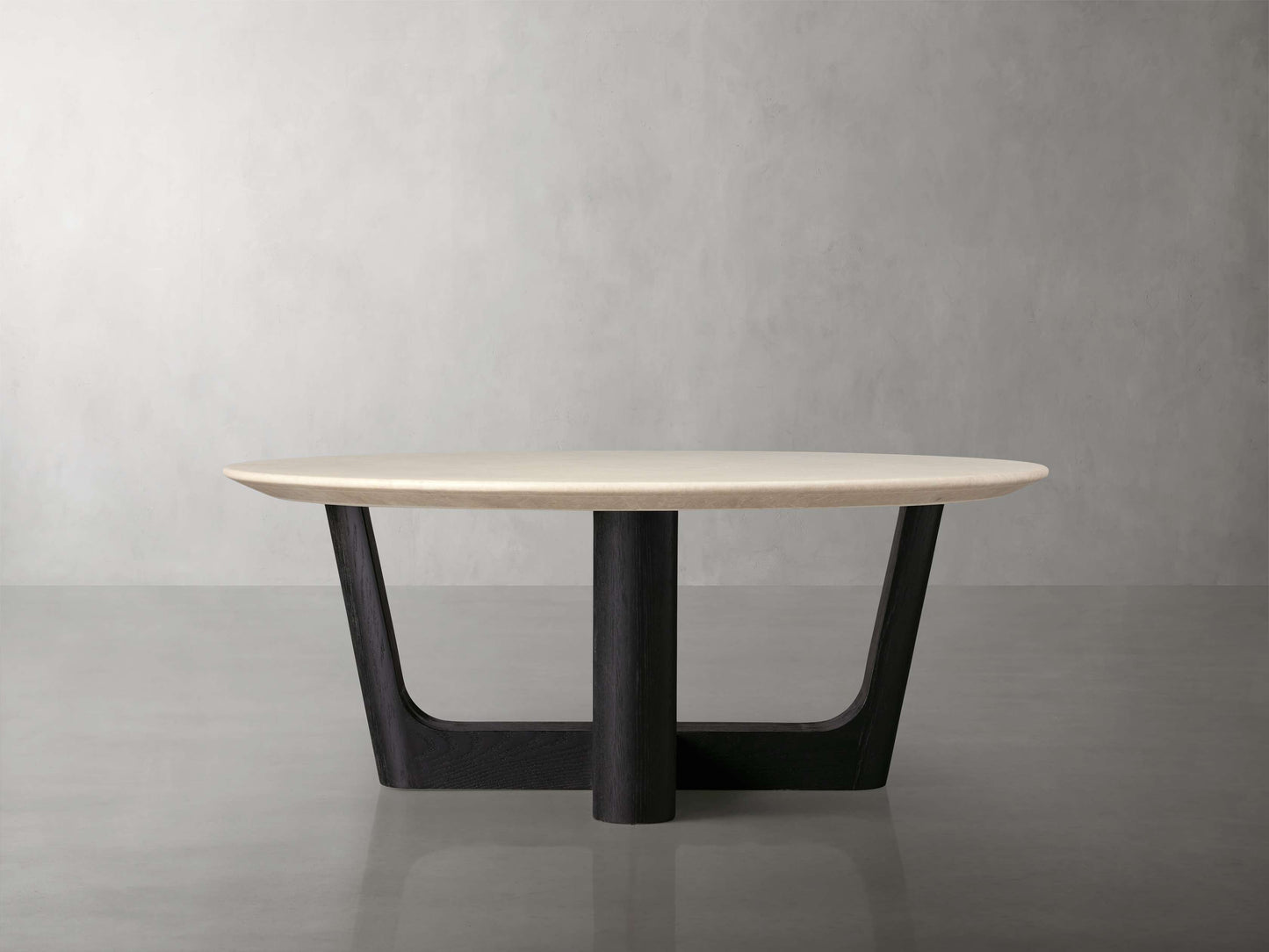 Saint Germain Round Stone Coffee Table with Rennes Base