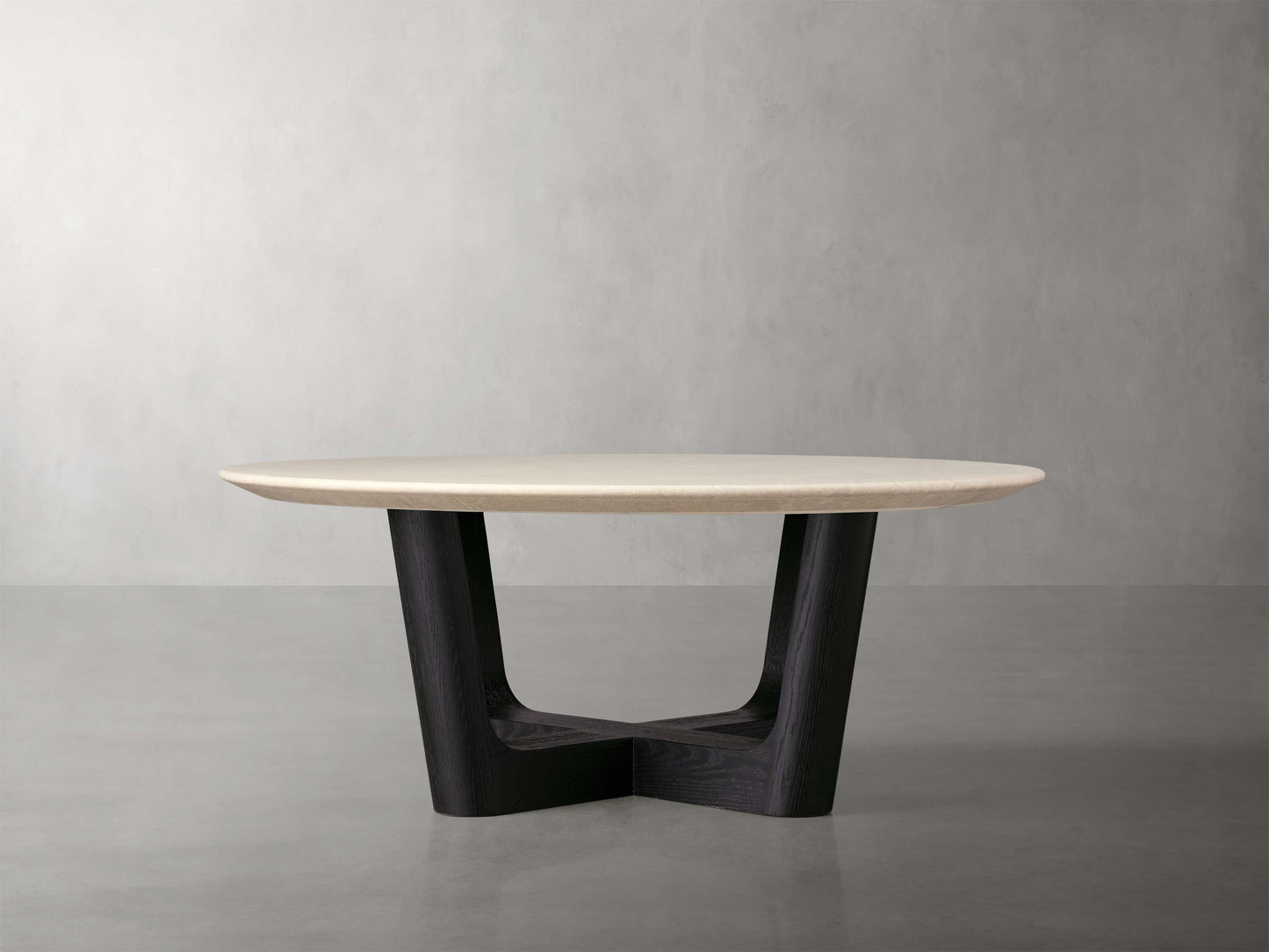 Saint Germain Round Stone Coffee Table with Rennes Base