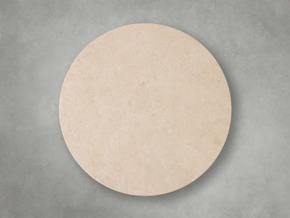 Saint Germain Round Stone Coffee Table with Clement Base