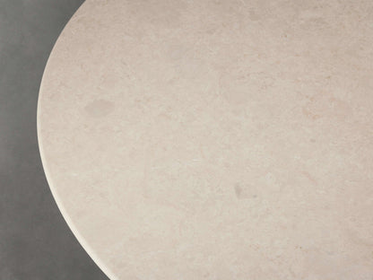 Saint Germain Round Stone Coffee Table with Clement Base