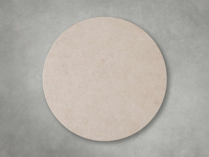 Saint Germain Round Stone Coffee Table with Clement Base