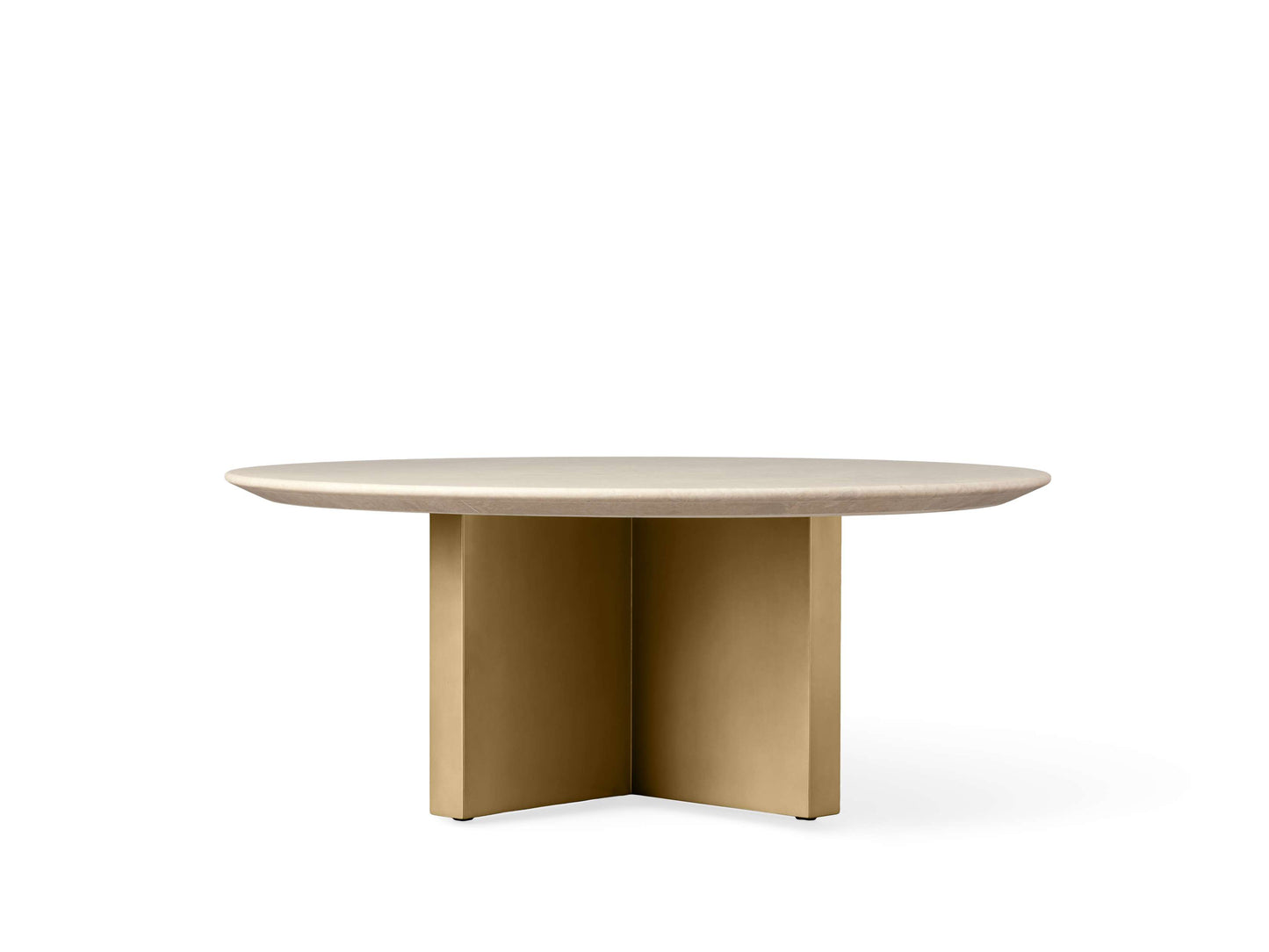 Saint Germain Round Stone Coffee Table with Clement Base