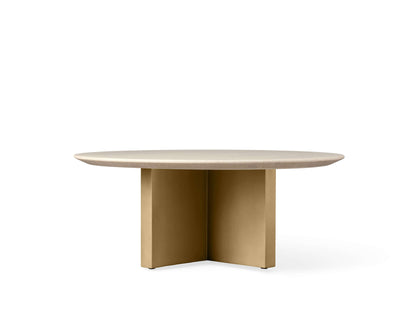 Saint Germain Round Stone Coffee Table with Clement Base