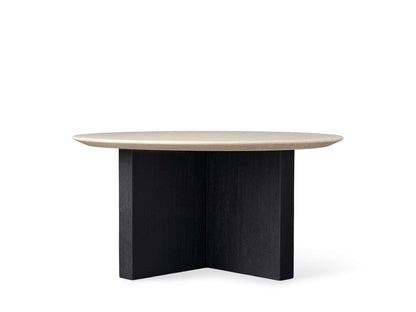 Saint Germain Round Stone Top Coffee Table with Wood Clement Base