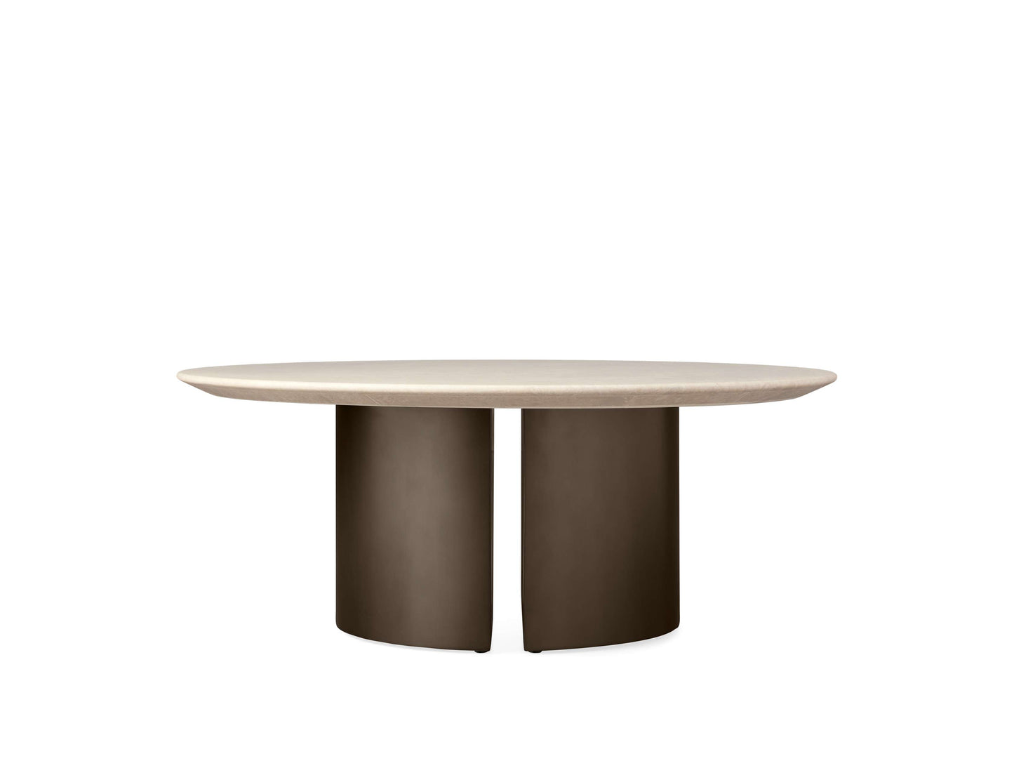 Saint Germain Round Coffee Table with Metal Dauphine Base
