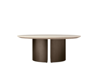 Saint Germain Round Coffee Table with Metal Dauphine Base