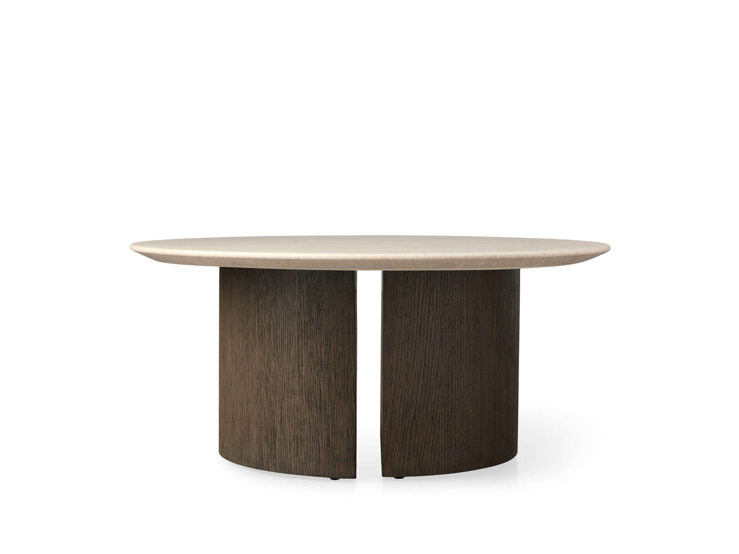 Saint Germain Round Stone Coffee Table with Dauphine Base