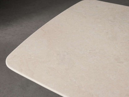 Saint Germain Stone Top Coffee Table with Wood Clement Base