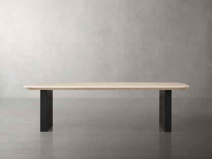 Saint Germain Stone Top Coffee Table with Wood Clement Base