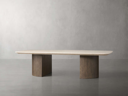 Saint Germain Stone Coffee Table with Dauphine Base