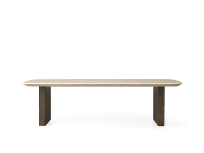 Saint Germain Stone Top Coffee Table with Wood Clement Base