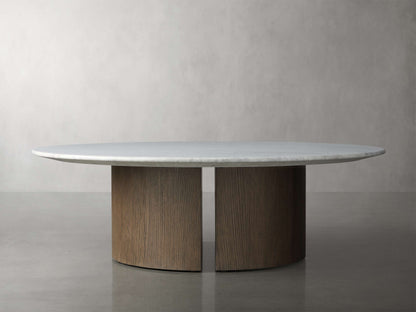 Saint Germain Round Stone Coffee Table with Dauphine Base