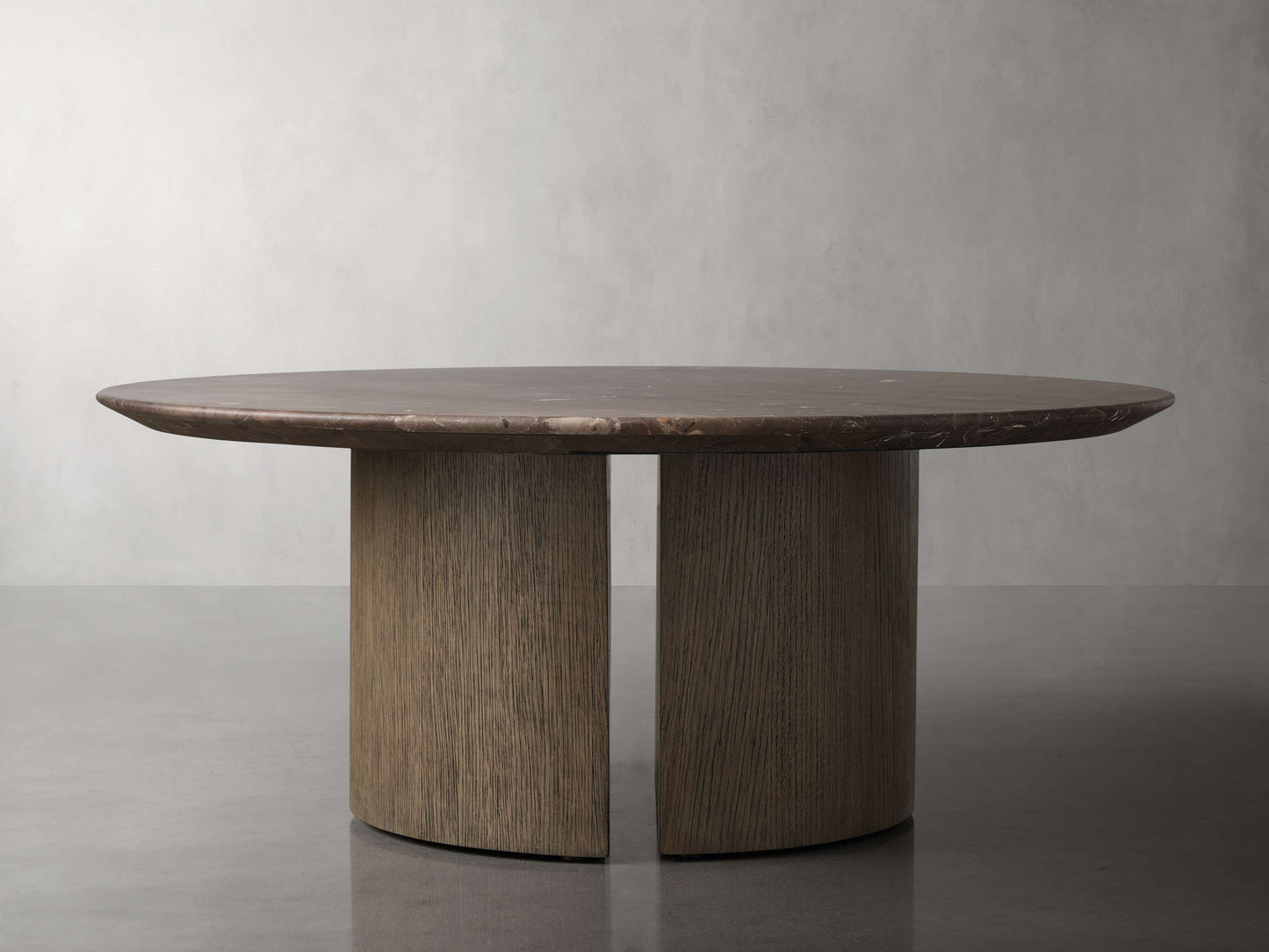 Saint Germain Round Stone Coffee Table with Dauphine Base