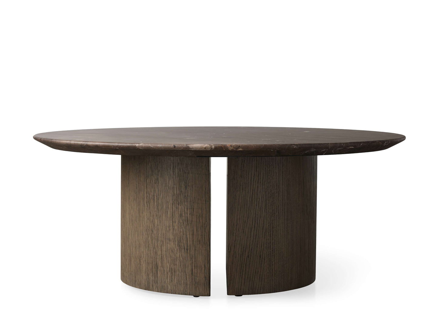 Saint Germain Round Stone Coffee Table with Dauphine Base