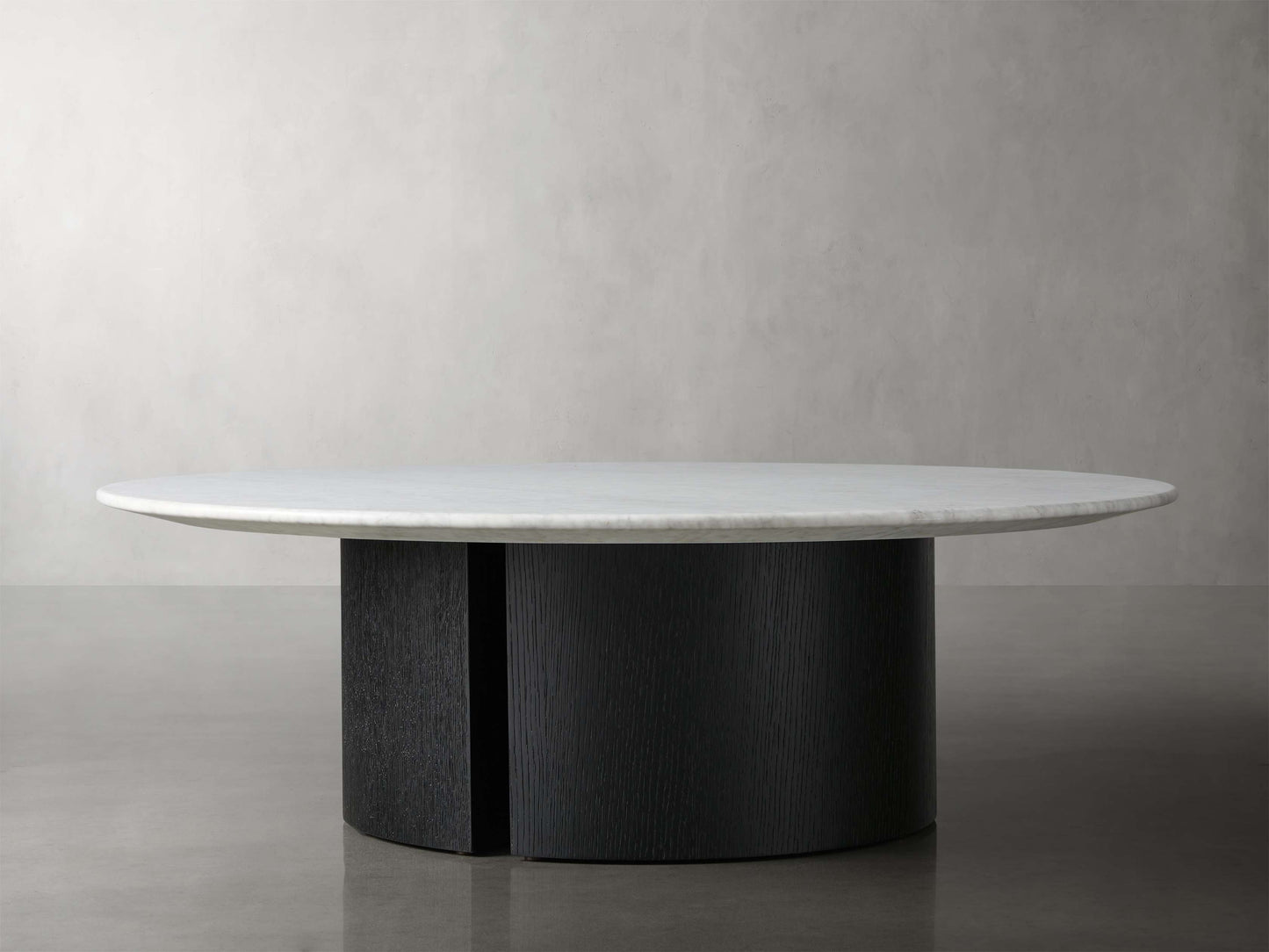 Saint Germain Round Stone Coffee Table with Dauphine Base